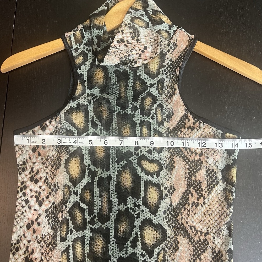 ALEJANDRO COLLECTION Snakeskin Mesh Bodycon Maxi Dress Sz Small Sleeveless *READ - Picture 8 of 9